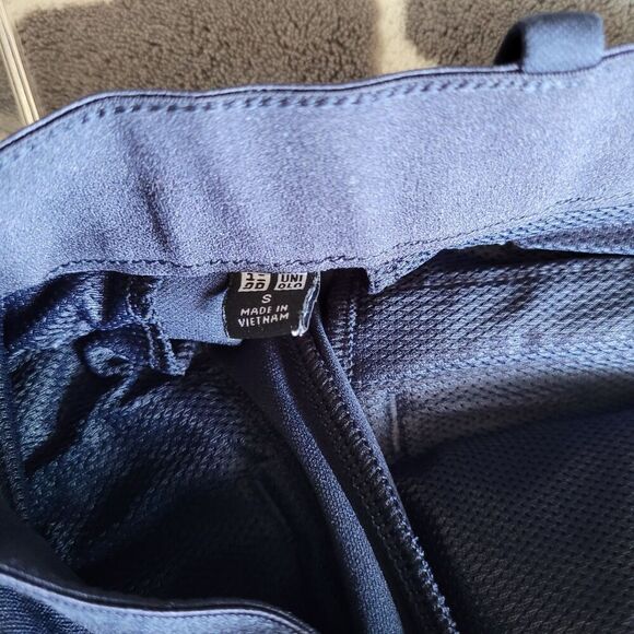 Uniqlo Pants Mens Sz Small Blue Polyester Drawstring Casual Performance Pockets - Picture 3 of 9